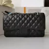 7A top designer artesanal de luxo senhoras bolsa crossbody 25,5 cm ombro axila clássico caviar couro marca de moda bolsa corrente imitação original atacado