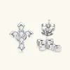 Stud Earrings 0.54ct Real Moissanite Diamond Cross Earring For Women Men 925 Sterling Silver Wedding Fine Jewelry Certified