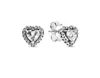 Stud Earrings 2024 925 Sterling Silver Heart-shaped Sparkling Angel Wing Fit DIY Women Original Fashion Jewelry Gift