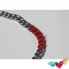 Hangertjeskettingen Rood Zilverachtig ALYX Ketting Heren Dames Roestvrij staal 1017 ALYX 9SM Kettingen Modeaccessoires Metalen gesp Schakelketting J240118