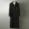 Men's Business Long Trench Coat for Tall men Spring Autumn Double Breasted Male Windbreaker England Style S-6XL