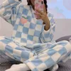 Vêtements de nuit pour femmes mignon coton femmes flanelle pyjamas hiver thermique pour dame kawaii partterns femme pijamas mode fille