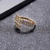 Bandringar Personliga isade ut Rengagement Weddhandmade Zirconia Micro Pave Rings Simple Luxury Rfor Women Anpassa J240118