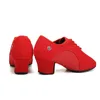 HROYL Chaussures de Danse de Salon Latine pour Femmes À Lacets Pratique Bout Fermé Moderne Salsa Danse Enseignement Performance Chaussures de Danse 240117