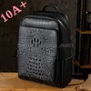 10A+ 고품질 가방 비즈니스 패턴 남성 배낭 수제 대용량 여행 가방 고급 가죽 탑 레이어 악어 카이 라이드 컴퓨터