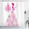 Shower Curtains Bridal Floralhower Curtain Wedding Flower Pink Rose Blossom Bathroom Decor Women Girlspring Nature Waterproof Bath Curtains