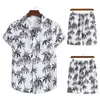 Mäns avslappnade skjortor 2024 Hawaiian Beach Style Printing Trend Beautiful Flower Lapel and Shorts Suits in Europe America