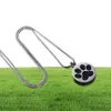 LKJ9738 DOGCAT PAW PRINT MEMORIAL URN SMYCKE ROUND ROINESLESS PET CREMATION Keepsake Pendant Necklace For Ashes2898389