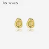 Stud ANDYWEN 925 Sterling Silber Gold Oval Hoops PiercEarrPear Frauen Luxus Edlen Schmuck 2023 Plain WeddJewels J240118