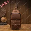 High quality Crazy Horse Skin Men's Chest Bag Trendy Brand Layer Cowhide Single Shoulder Crossbody Genuine Handmade Leather Casual Outdoor bags 10A+