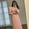 Casual Kleider Süße Frauen Saum Quaste Tweed Kleid Flut 2024 Herbst Winter Langarm Schlanke Taille Oansatz Wolle Vestido X650