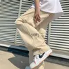 Calças masculinas Matta Streetwear Calças de Skate Algodão Coreano Moda Homens Baggy Cargo Calças Soltas Retas Finas Calças Oversize Preto Khakiyolq