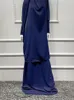 Roupas étnicas Muçulmano Ramadan Eid Sólido Conjunto Modest Hijab Batwing Manga Blusa e Saia Marroquina Oriental Mulher Caftan Outfits com Lenço
