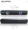 Kitaplık Hoparlörler Bluetooth 5.0 Hoparlör Masa Masası Ses Çubuğu Ses Ses Hoparlörü Masa Bilgisayar RGB Işık Subwoofer Dizüstü Bilgisayar PC için Ses Çubuğu