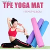 Yogamattor TPE YOGA MAT 173*57CM ECO-Friendly Non-Slip Training Fitness Mat för män Kvinnor med att bära rems hemträningsmatta för yogal240118