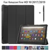 Tablet PC -fall Väskor Fall för brand HD 10 2017 /2019 10,1 tum tablett Auto Sleep Ultra Slim Magnetic Stand Pu Leather Cover YQ240118