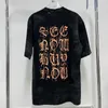 24SS Paris Style Letters Print Hole Broken Washed Tee Vintage Tee Exclued Tirt Tirt Spring Summer Summer Fashion Skateboard Men Women Tshirt 0118