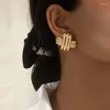 Boucles d'oreilles à tige en métal pour femmes, boucles d'oreilles créatives en forme de croix torsadée, minimaliste, couleur or, déclaration géométrique, bijoux cadeaux de fête