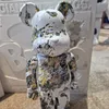 Hot_selling Games 400% 28cm Bearbrick ABS Splash-bläck Fashion Bear Chiaki Figurer Toy for Collectors Bearbrick Art Work Model Decoration Toys Presents