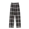 Pantalon femme velours plaid jambe large pour les femmes avec taille haute effet ample et amincissant hiver épaissi agneau cachemire décontracté chaud