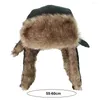 Berets Unisex Waterproof Lei Feng Hat Couple Fleece Lining Earflap Warm Solid Color Buckle Closure Thick