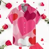 Camicie casual da uomo T-shirt pesante stampata per le vacanze di San Valentino, cavallo a manica corta da uomo che compie 50 anni