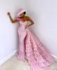 Fantazyjne sukienki na jedno ramionowe sukienki Odłączany pociąg koronkowy syrenka balowa suknie