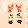Charms 6Pcs Christmas Animal Multicolour Funny Walking Chicken Magic Frog For Necklace Pendant Diy Making