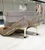 Slingbacks Kitten paljettdesigner kvinna pekade tår sexiga lady party bröllop sandaler röd stilett pumpar silver metall klack stor 34-40