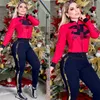 Frühling Zwei Stück Hosen Trainingsanzug Frauen Outfits Casual Print Zipper Jacke und Jogginghose Sets Freies Schiff