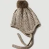 Berets Ball Knitted Cashmere Hat Inner Mongolia Pure Twisted Flower Ear Guard Drawstring Wool Warm In Autumn Winter