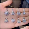 Pendentif Colliers Moissanite Dimond 1.0Ct D Couleur 925 Sterling Sier Collier Exquis Bijoux Fête De Mariage Pendentifs Pour Femmes Drop Dh1Dm