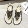 Sandaler 2024 Summer Women's Fashion Casual Beach Outdoor Flip-Flops Sequin Dekinerade damer Flat