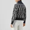 Pulls pour femmes Femmes Automne et hiver Motif géométrique Pull en cachemire Jacquard à revers à demi-zip