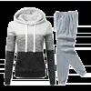 Women Tracksuit Patchwork HoodiesSweatpants 2 Piece Set Autumn Winter Fleece Fashion Cusual Streetwear Female Pullover Suit 240117