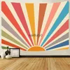 Gobeliny Rainbow Sunrise Tapestry Boho WALING HIPPIE GEOMETRIC Abstract Art Dorm Dorm Office Decorvaiduryd