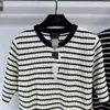 11001 2024 Runway Summer Brand Same Style Sweater 3/4 Sleeve Crew Neck Fashion Clothes High Quality Womens weilanG708