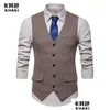 Gilets pour hommes Gilets pour hommes 2022 Mode Business Gilet décontracté Herringbone Costume à poitrine unique Banquet Mariage Drop Livraison Vêtements Hommes Dhvox