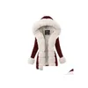 Parka da donna in piumino da donna cappotto in pelliccia sintetica con cappuccio piumino taglie forti fodera da donna inverno caldo spesso giacca lunga soprabito Xxxl Drop Delive Dhrv9