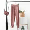 Pantalones de mujer, mallas de hilo de hielo Modal para mujer, primavera y verano 2024, estilo de moda, pies pequeños, ropa de playa ajustada