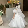 Kız elbise kızlar için süslü elbise yaz bebek örgü prenses çocuklar kıyafetler çocuklar düğün doğum günü kıyafetleri