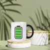 Mugs Heat Changing Sensitive Mug Battery Meter Charging Design Ceramic Magic Coffee Tea Color Change Cup Gift Idea For Women Men