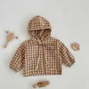 Jackets 2023 Autumn New Baby Long Sleeve Hooded Coat Cute Cartoon Bear Print Jacket For Boys Girls Casual Infant Cotton Cardigan H240508