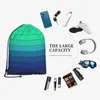 Shopping Bags Green Blue Color Gradual Change Drawstring Backpack Men Gym Workout Fitness Sports Bag Bundled Yoga For Women