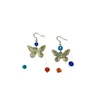 Stud Earrings Metal Butterfly Colorful Beads Pendant Japanese Korean Style Personalized Fashion Girls Travel Jewelry 2024