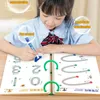 136Page Children Montessori Drawing Toy Pen Control Training Color Shape Math Match Game Set Toddler Learning Educational 240117