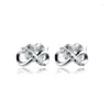 Boucles d'oreilles en argent Sterling 2024 pour femmes, bijoux fins, scintillants, infini, pour la fête des mères, amour, 925