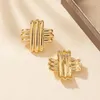 Stud Earrings Fashion Creative Metal Twist Cross Earring For Women Minimalist Gold Color Geometric Statement Party Jewelry Gifts