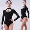 Stage Wear 2024 Sexy Bodysuit Latin Dance Tops para Mulheres Chacha Rumba Tango Vestido Ballroom Performance Trajes DN14153