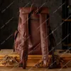 10A+ High quality bag Fashion Handmade Vegetable Leisure Tanned Cowhide Backpack Leather for Men Personalized Student Trendy Brand Genuine Travel